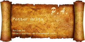 Petter Arita névjegykártya
